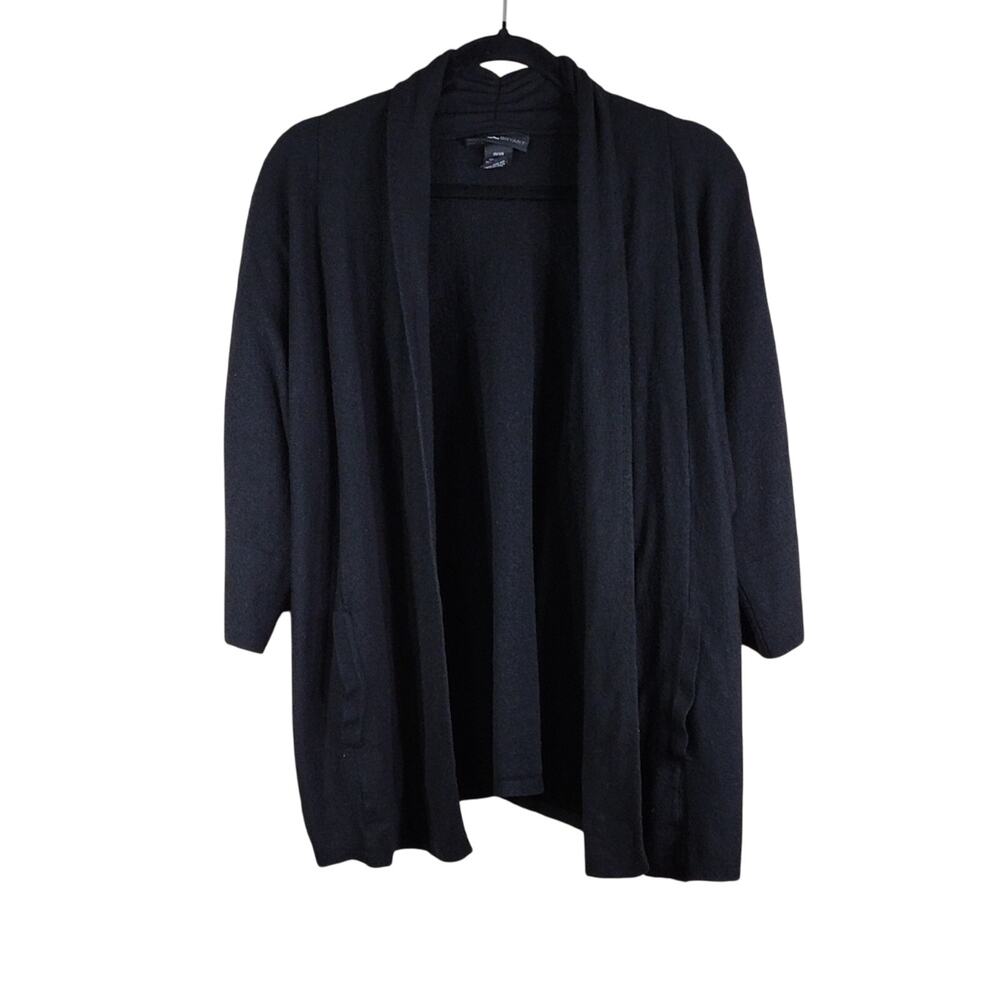 Lane Bryant Plus Size Cardigan Women’s 26/28 Black Merino Wool Quarter Sleeve